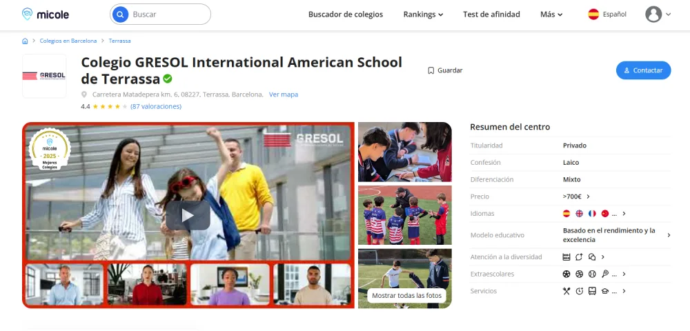 Mejores colegios Gresol International American School