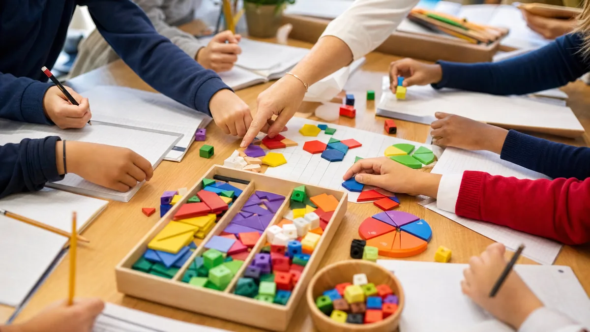 Alumnos aprendiendo matemáticas con el método Innovamat en un colegio internacional